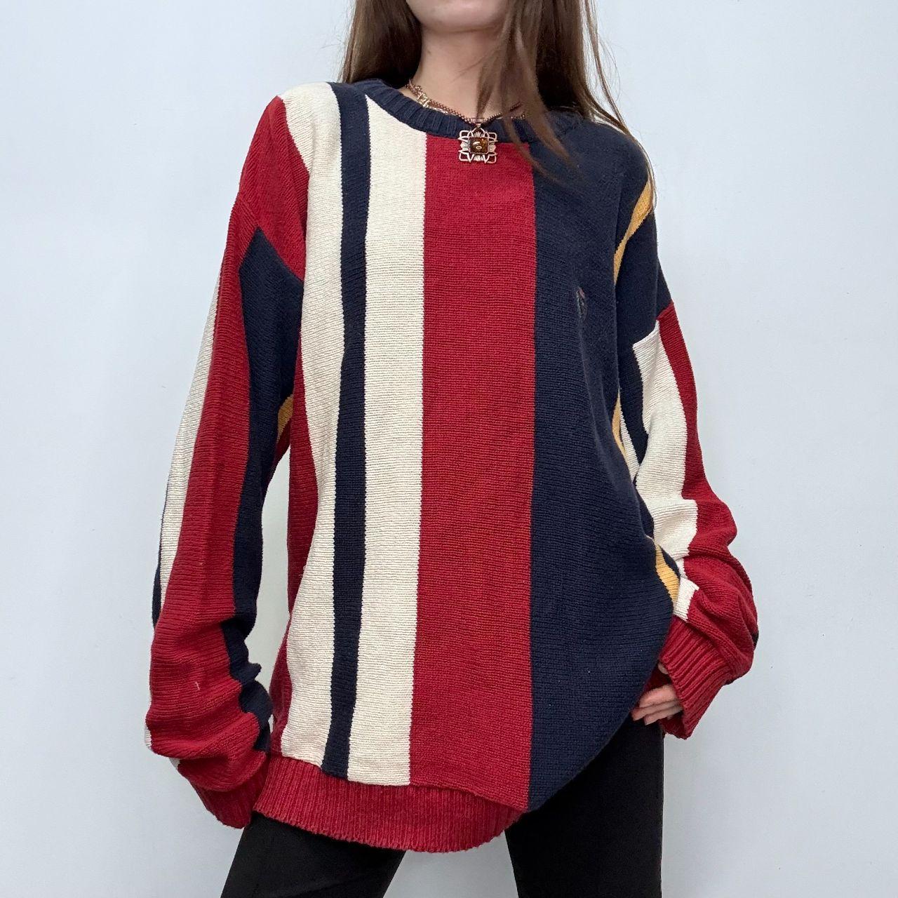 Striped oversized slouchy knit jumper
