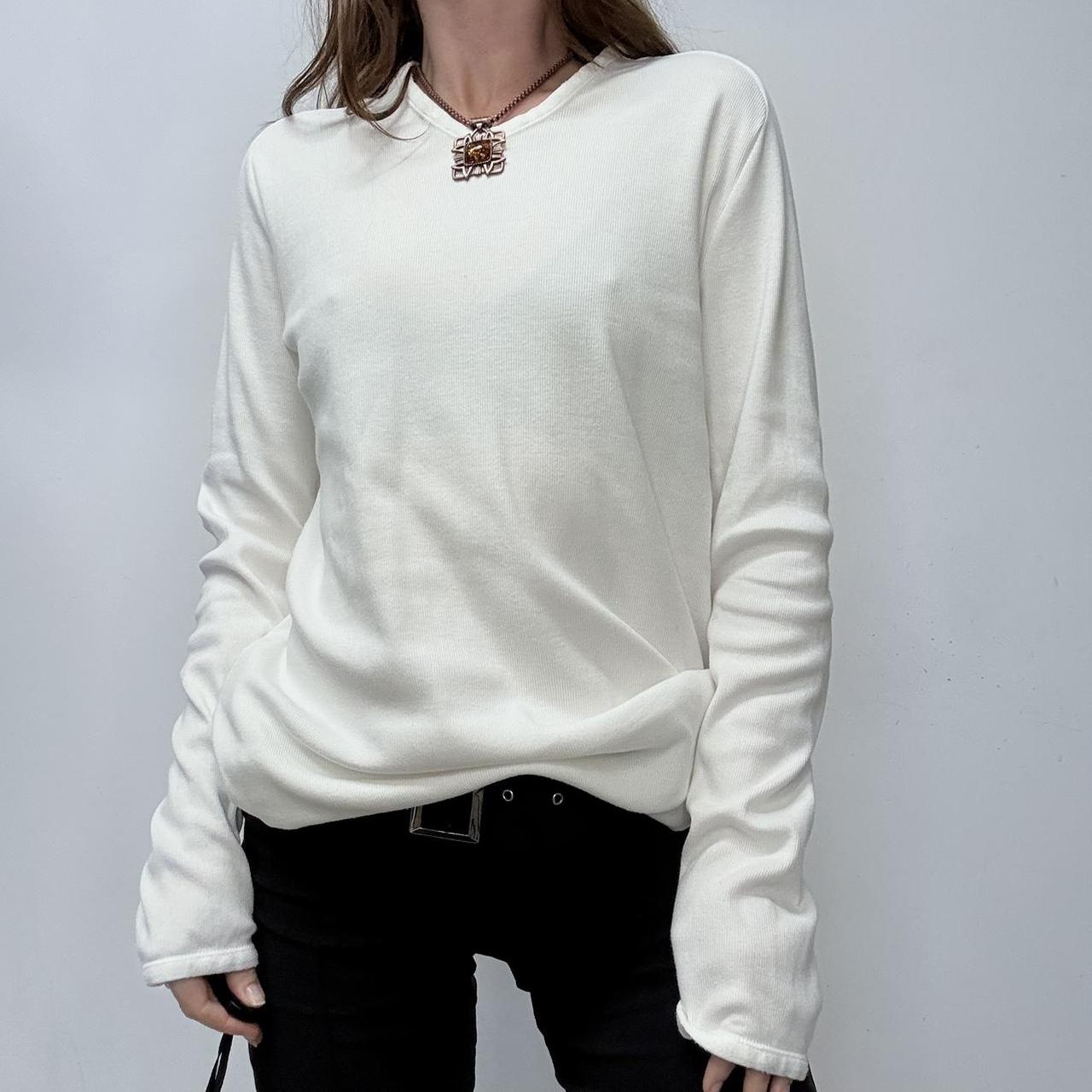 Ribbed white oversized t-shirt