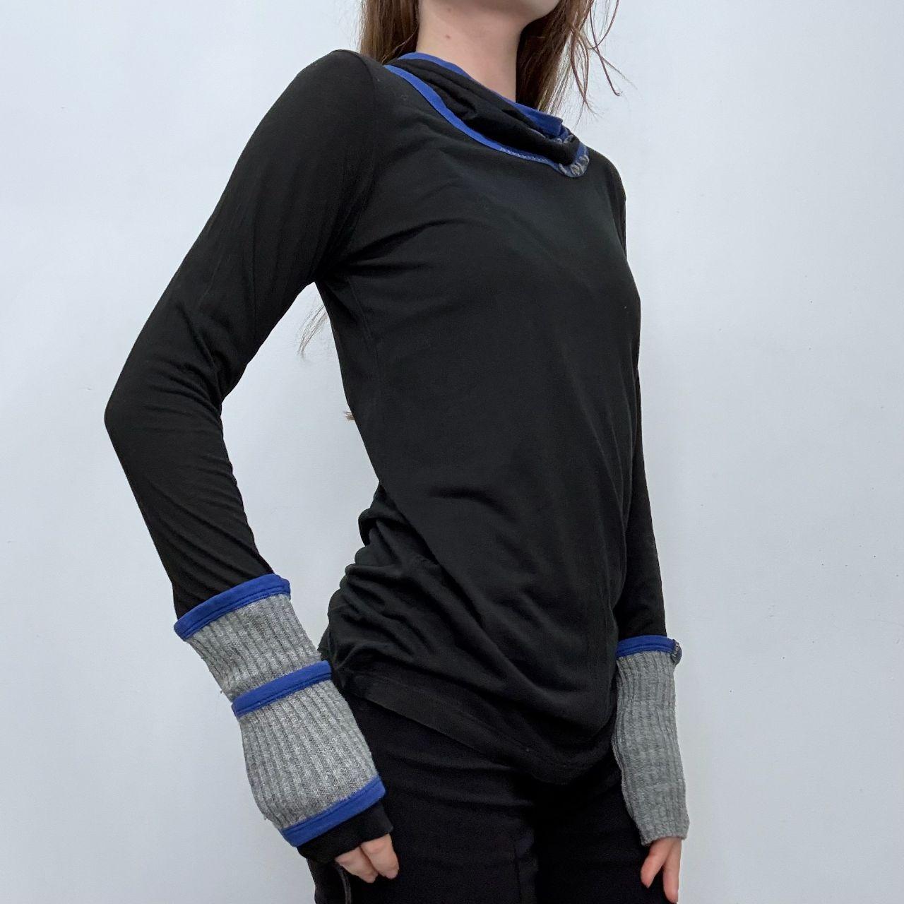 Black rib slouchy t-shirt