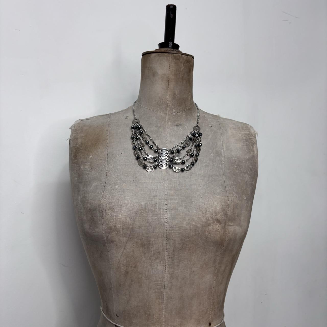 Draped metal Paco Rabanne necklace