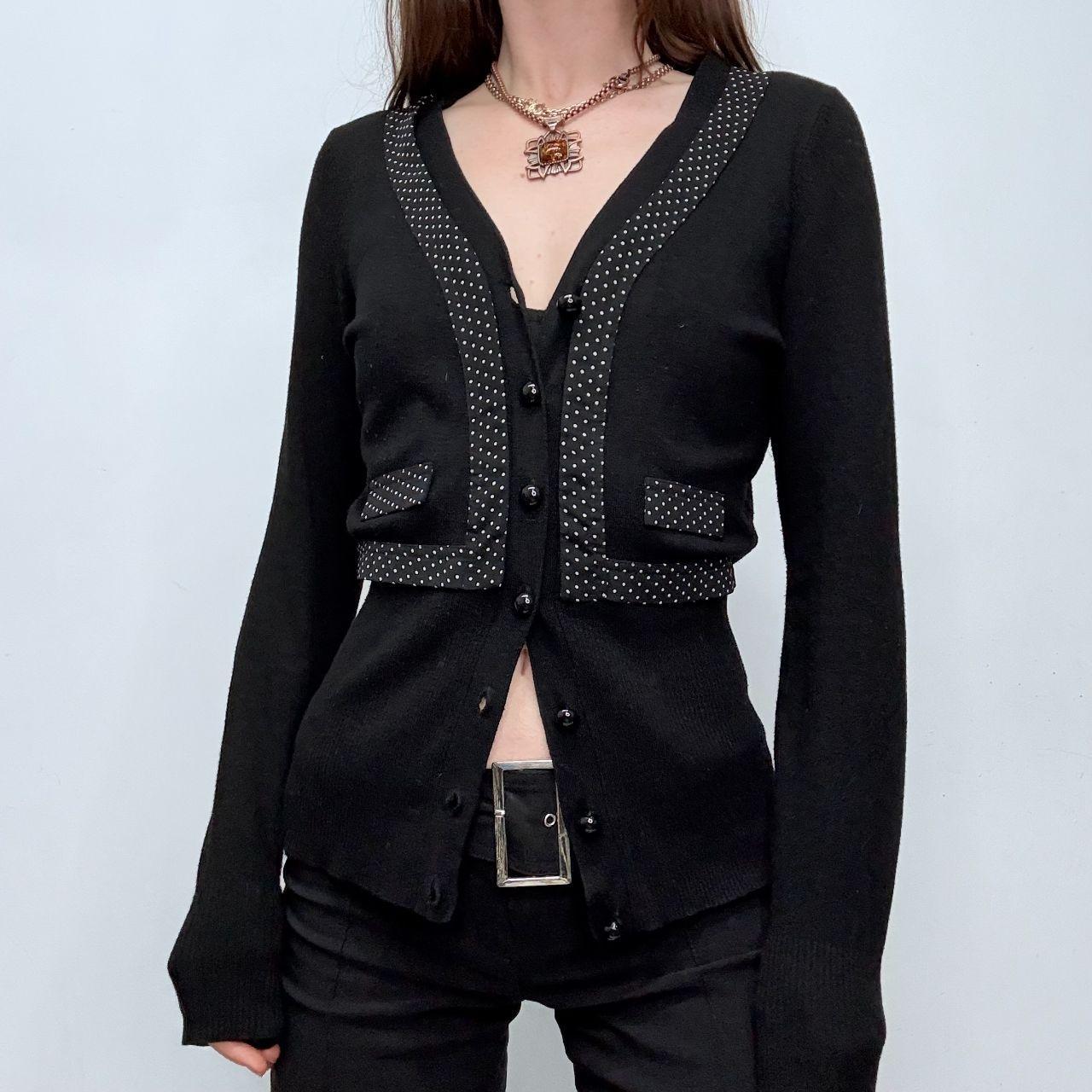 Black polka dot cardigan jacket