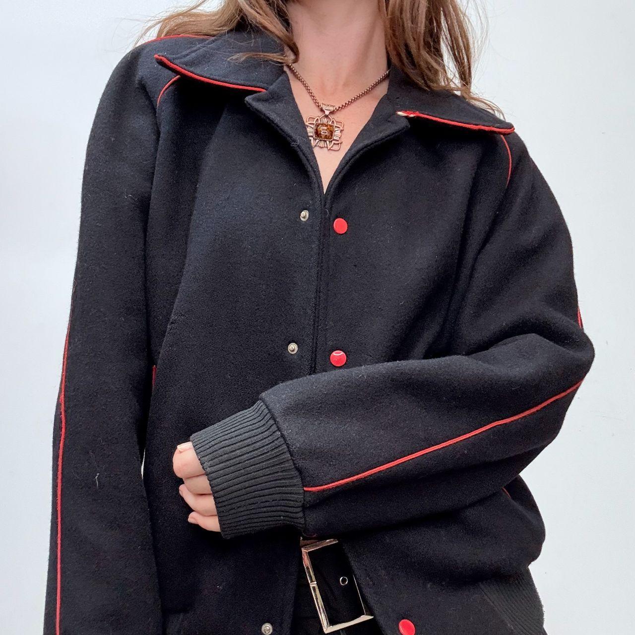 Navy wool slouchy bomber jacket