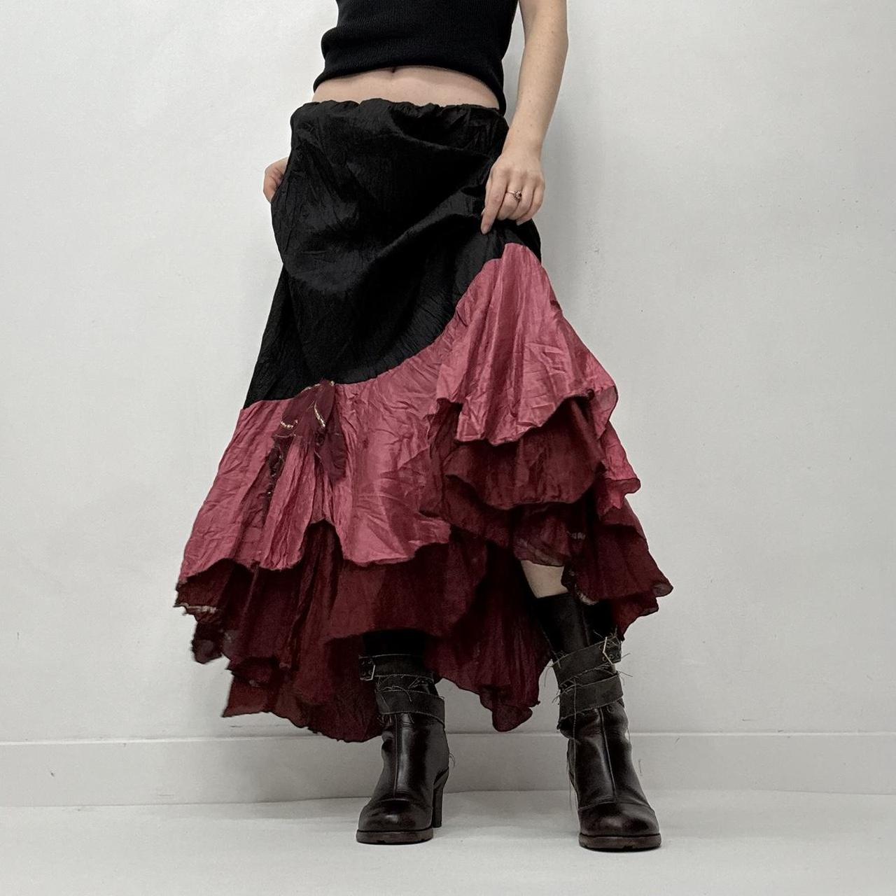 Crinkle silk flared fairy skirt