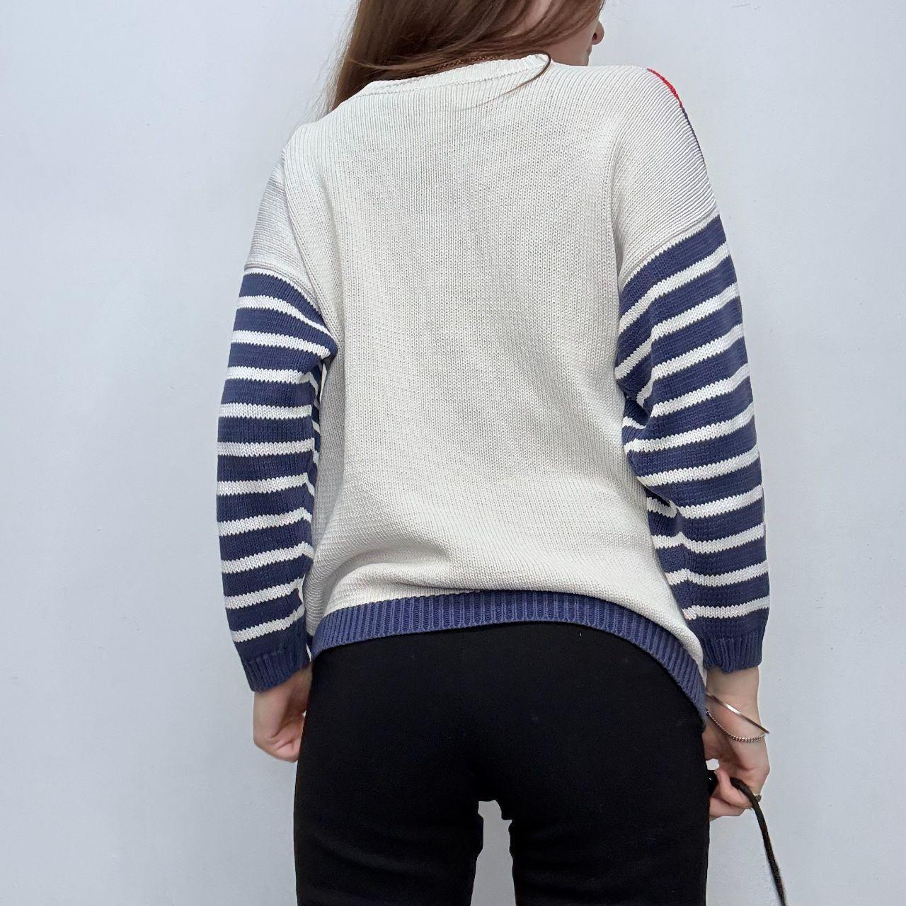 Graphic french printed striped jumper
