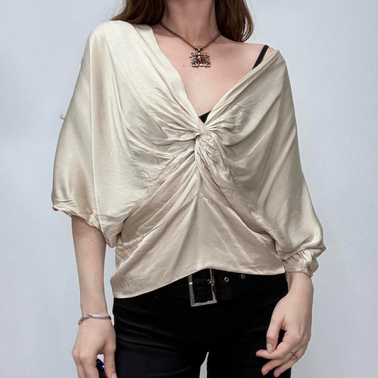 Draped slouchy batwing ruched shirt