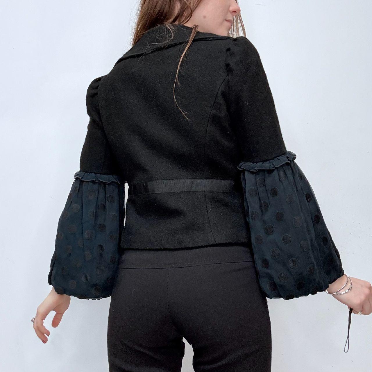 Polkadot cropped flared jacket