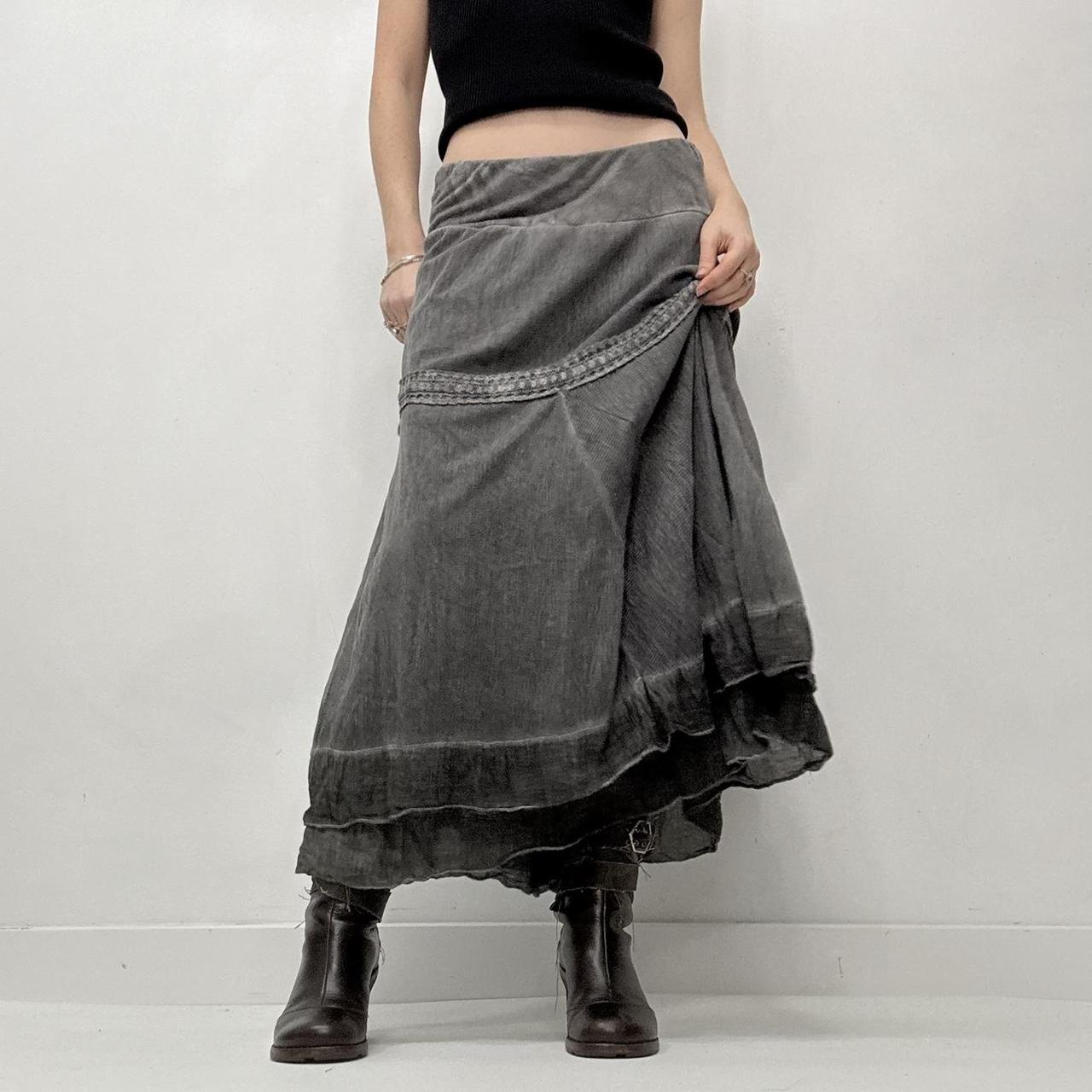 Distressed layered grunge skirt