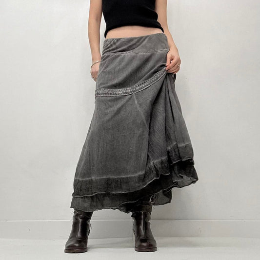 Distressed layered grunge skirt