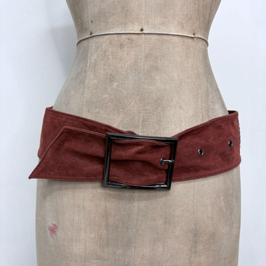 Brown studded chunky belt