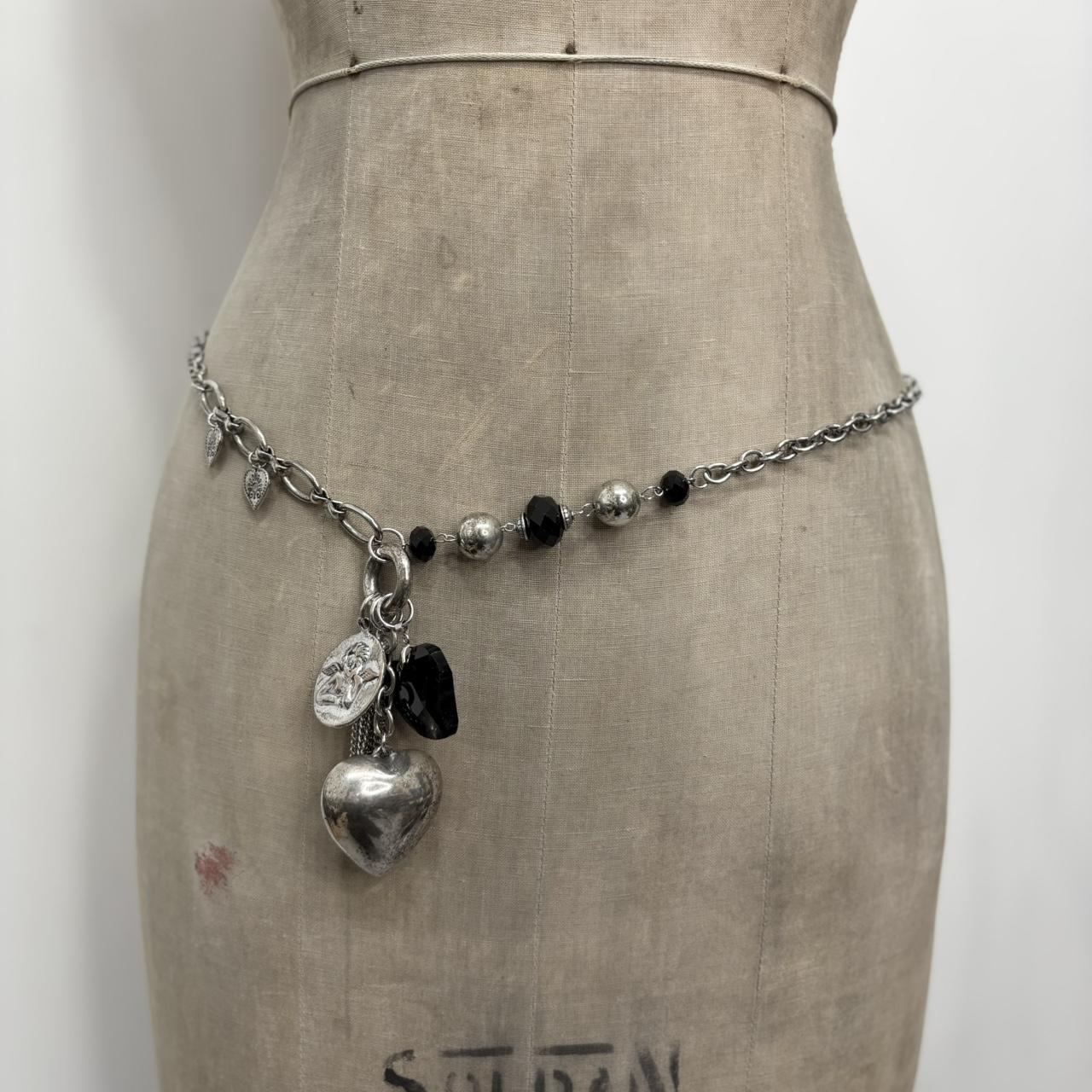 Silver metal heart necklace