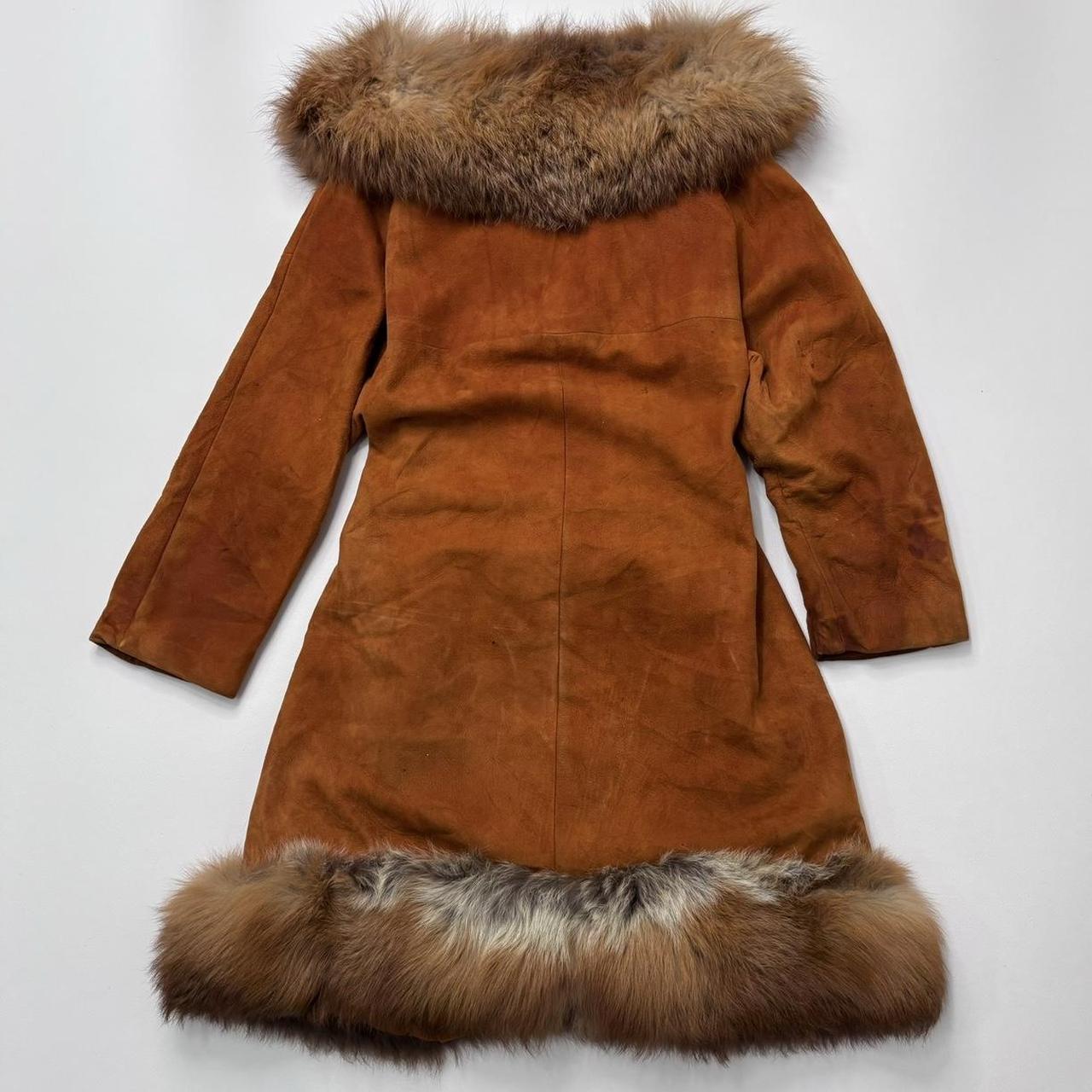 Afghan suede fur long peacoat