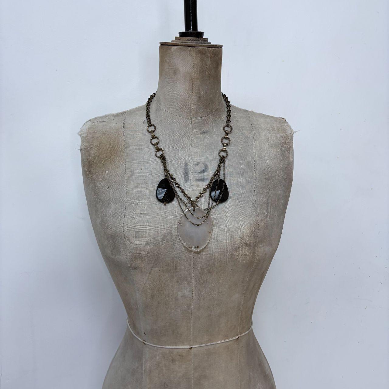 Long draped chain crystal necklace