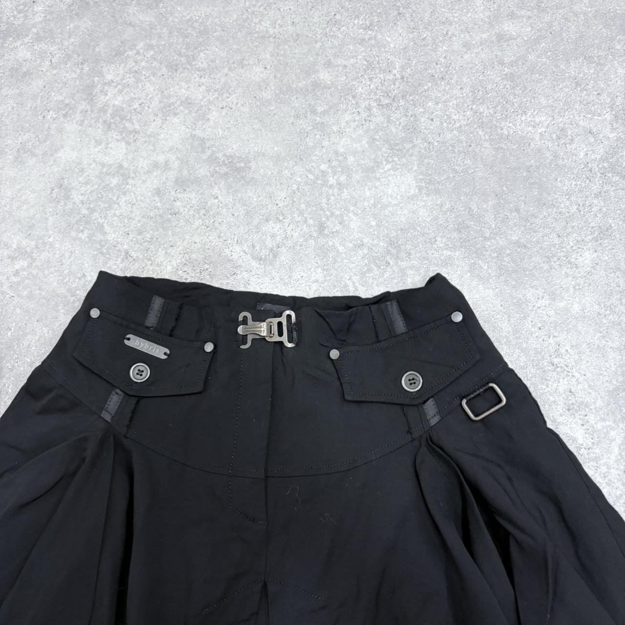 Black gothic grunge flared mini skirt