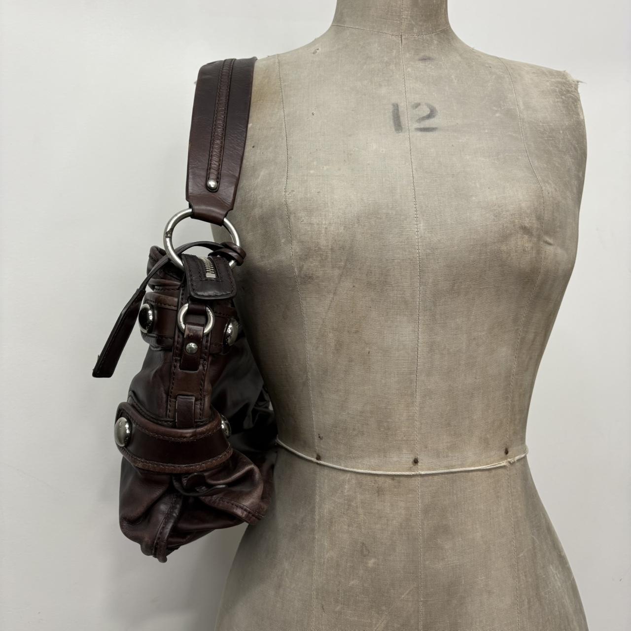 Brown leather slouchy bag