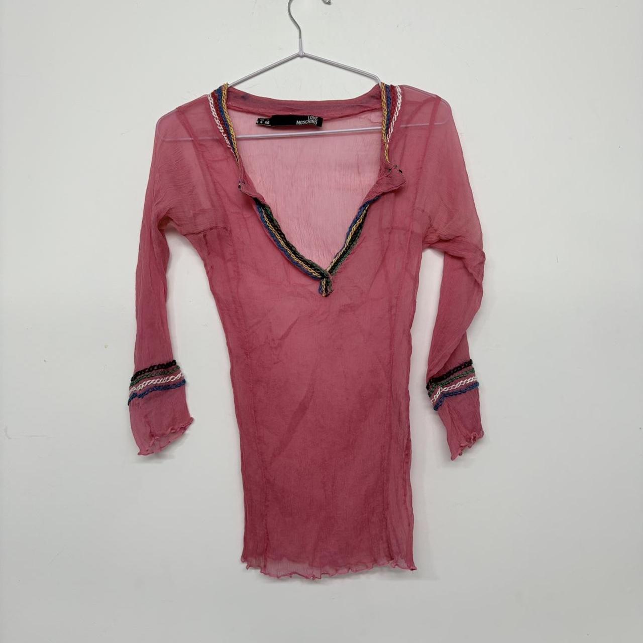 Sheer silk crinkle moschino shirt