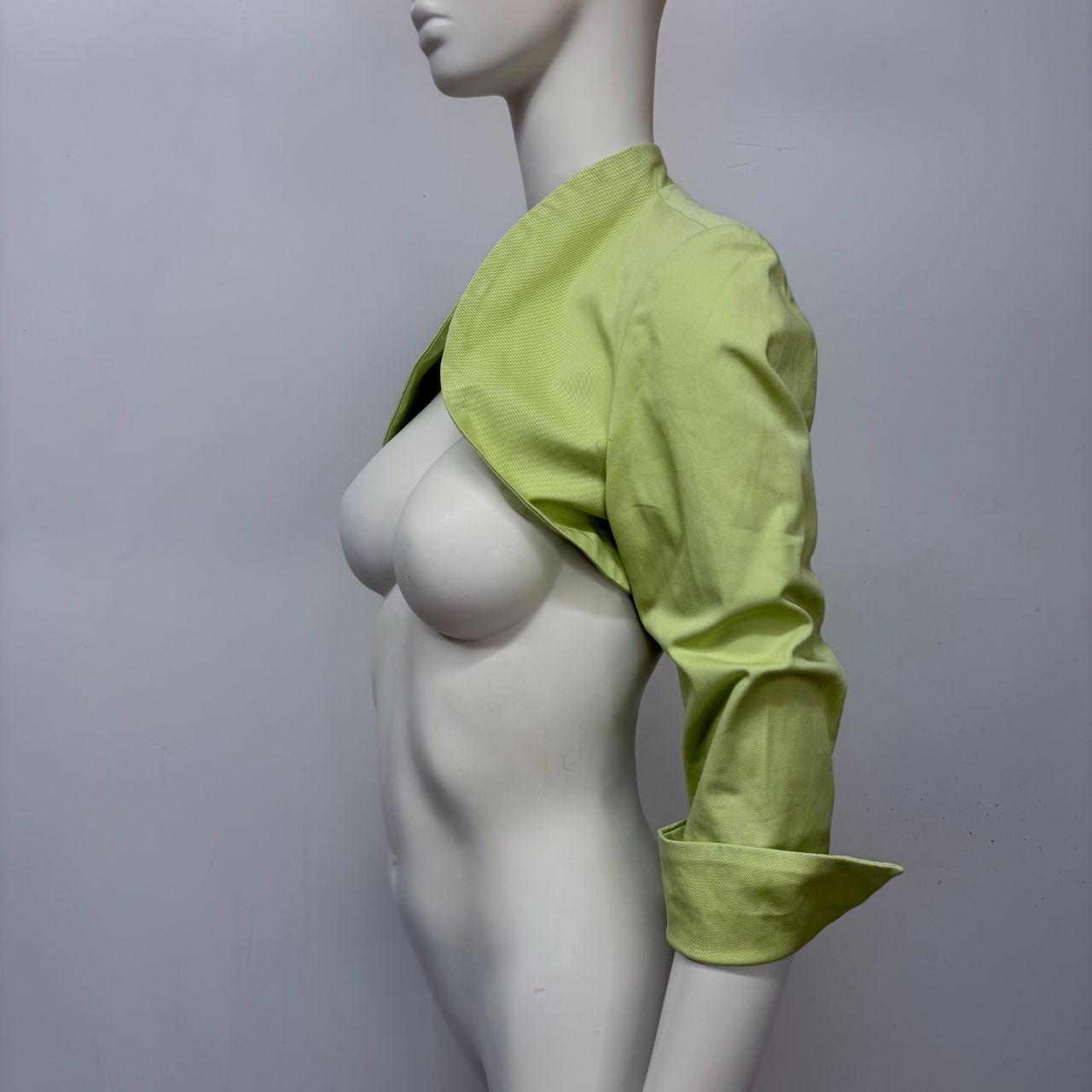 Green cropped minimalist jacket
