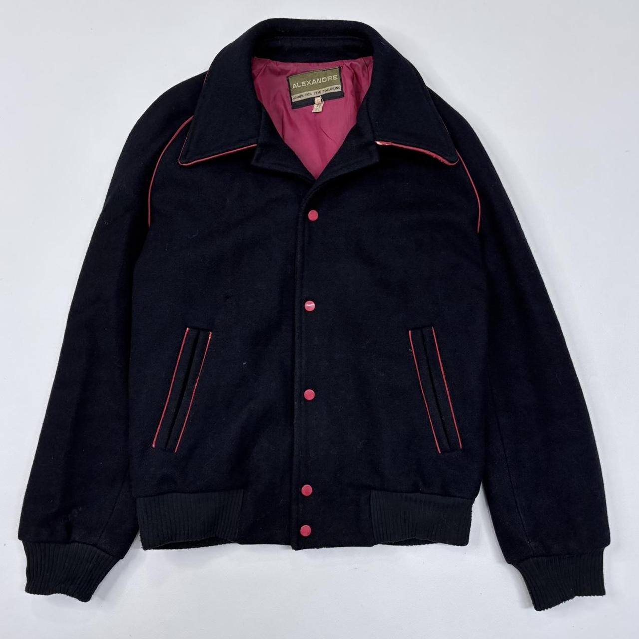 Navy wool slouchy bomber jacket