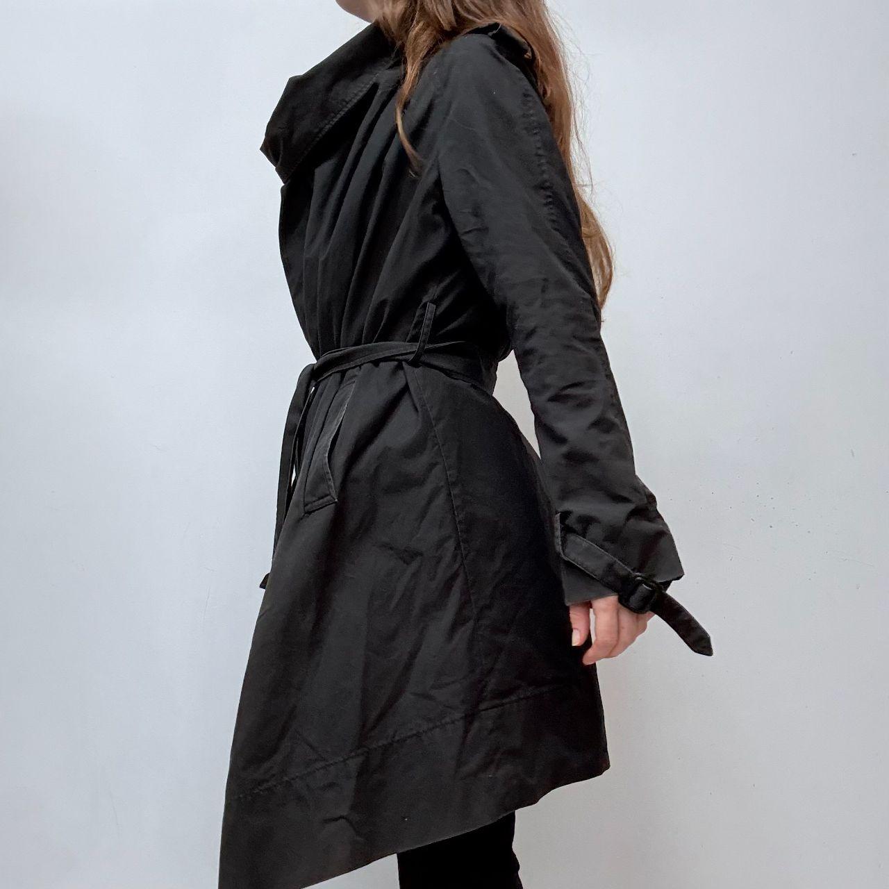 Black asymmetric draped allsaints trench coat