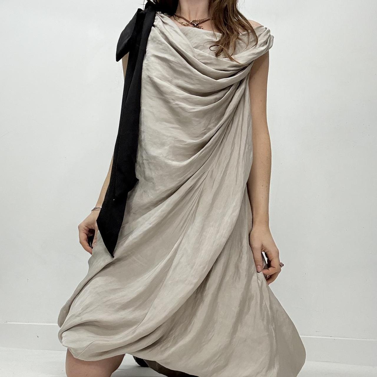 Draped slouchy silk dress