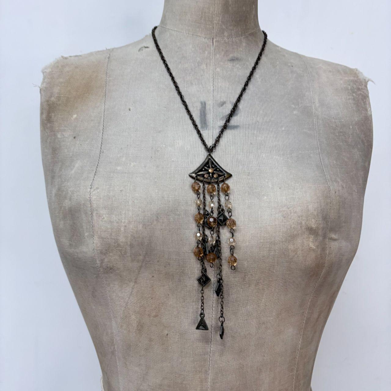 Boho hanging bead necklace