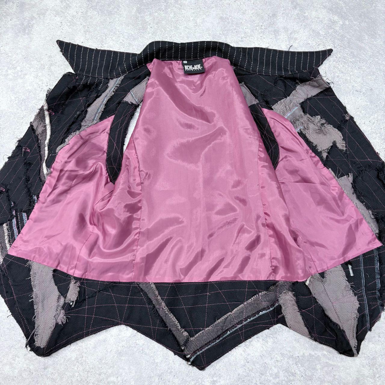 Pinstripe distressed patched waistcoat