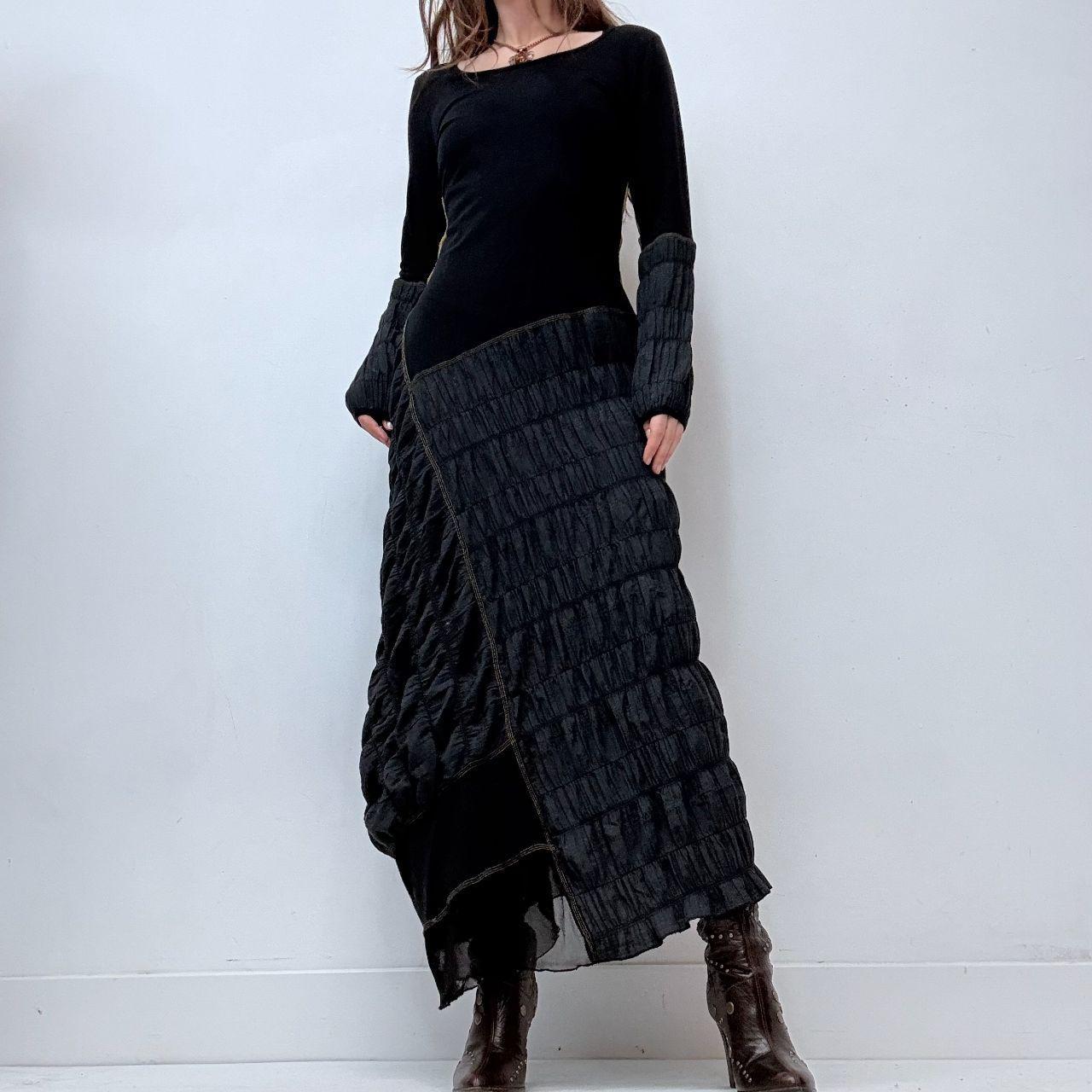 Black cop copine ruched maxi dress