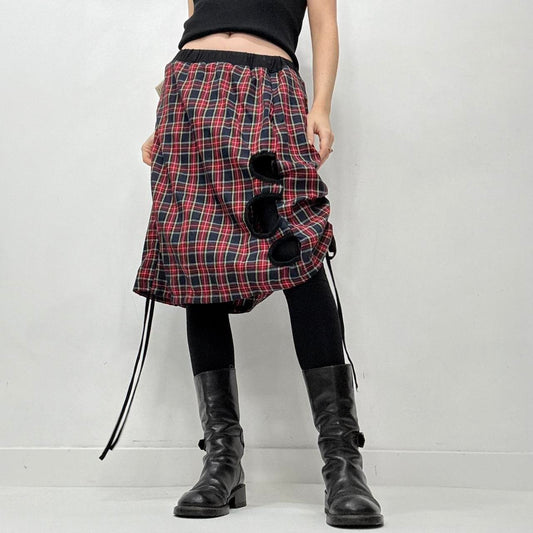 Tartan grunge gothic layered skirt