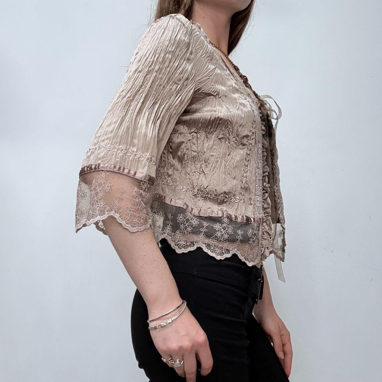 Cropped flutter crinkle fairy shirt