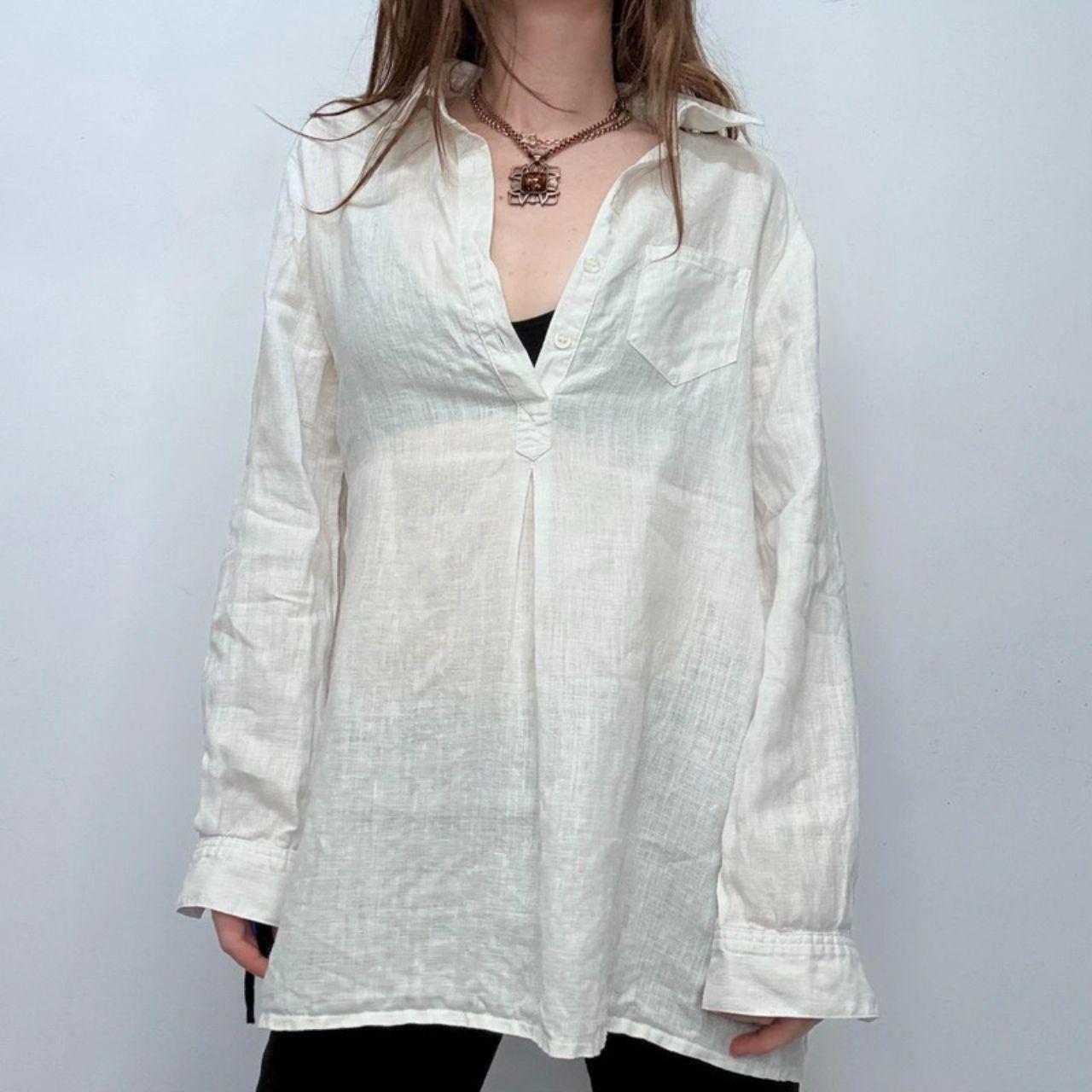 Vintage Saint james button up 100% linen shirt