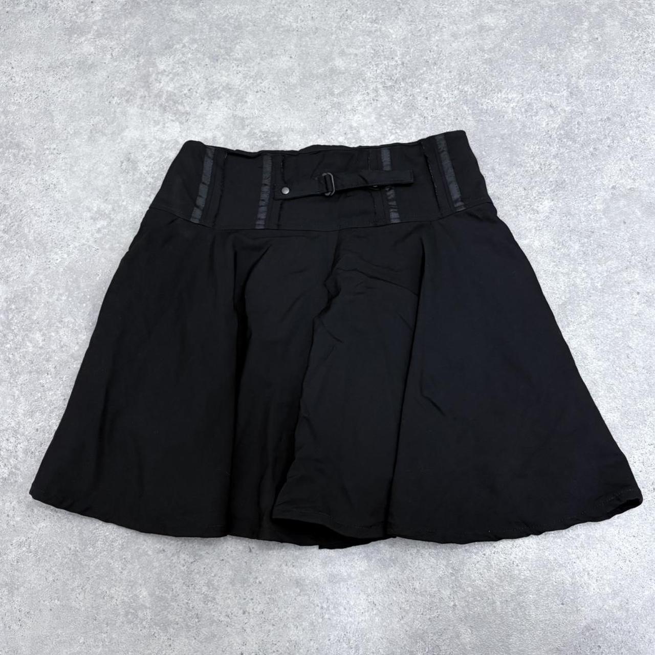 Black gothic grunge flared mini skirt