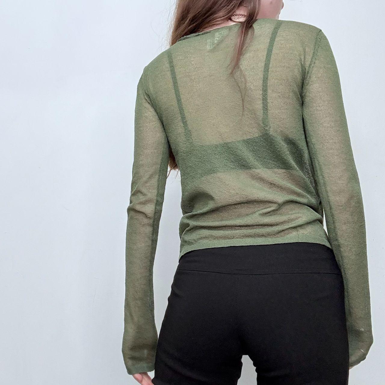 Sheer knit green top