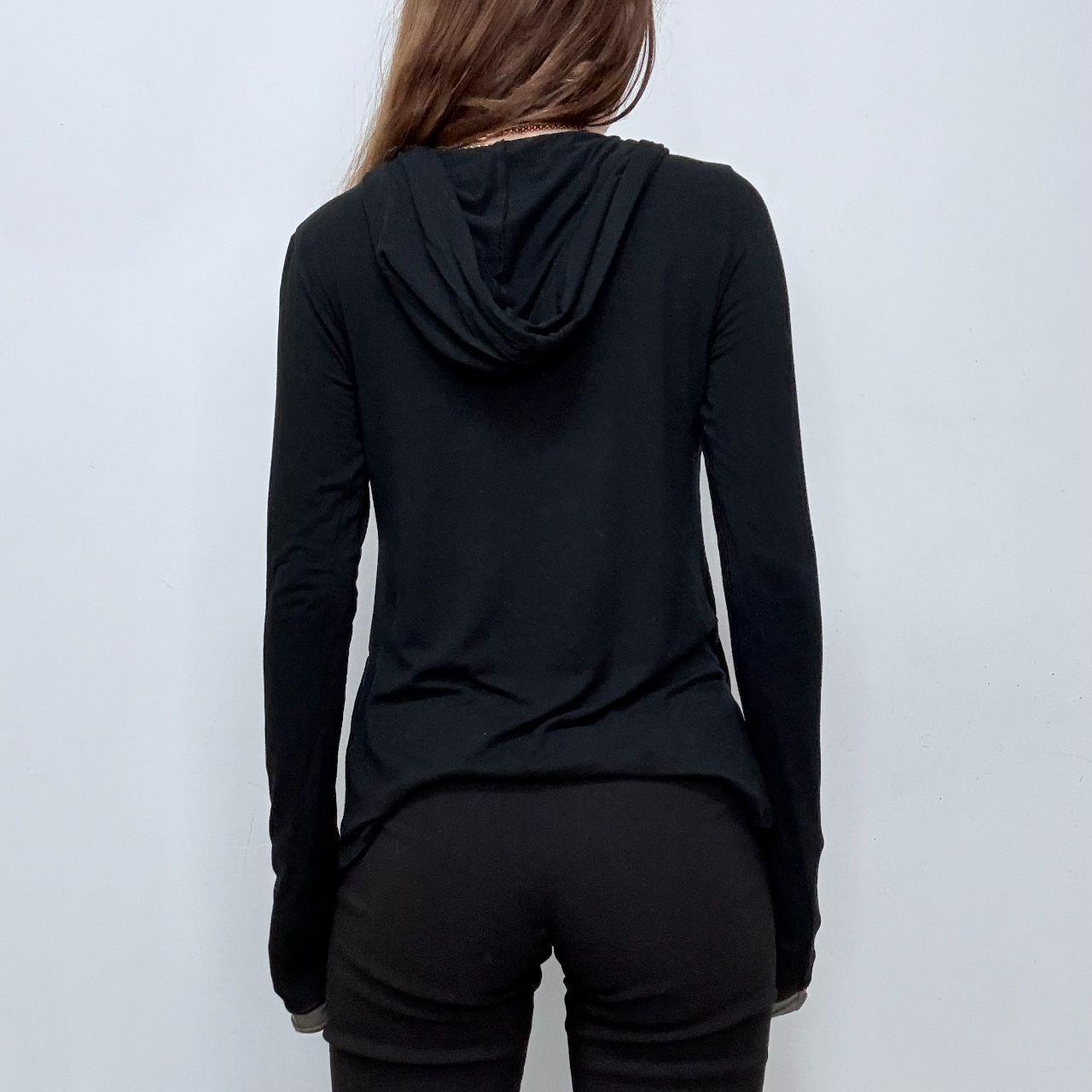 Black slouchy cop copine hooded top