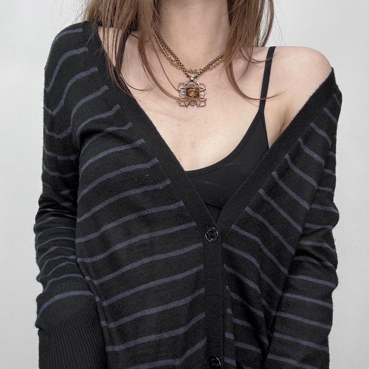Slouchy striped knit cardigan