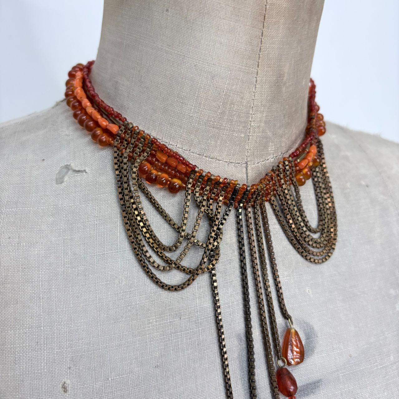 Boho draped chain fairy gemstone necklace