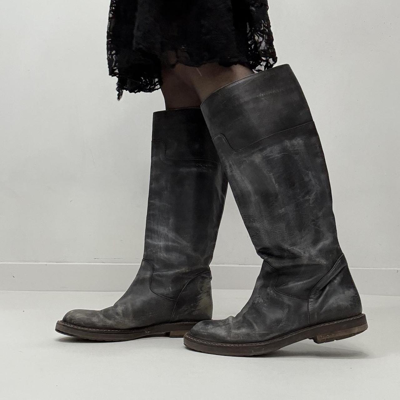 Distressed black marni boots