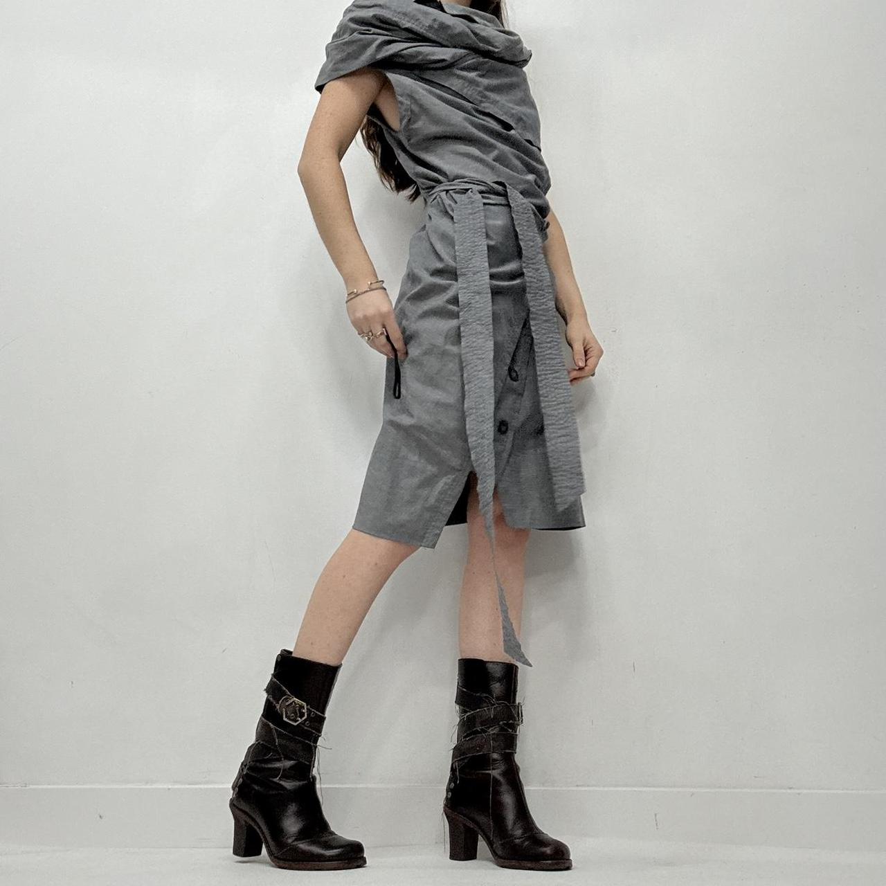 Asymmetric layered archival all-saints dress