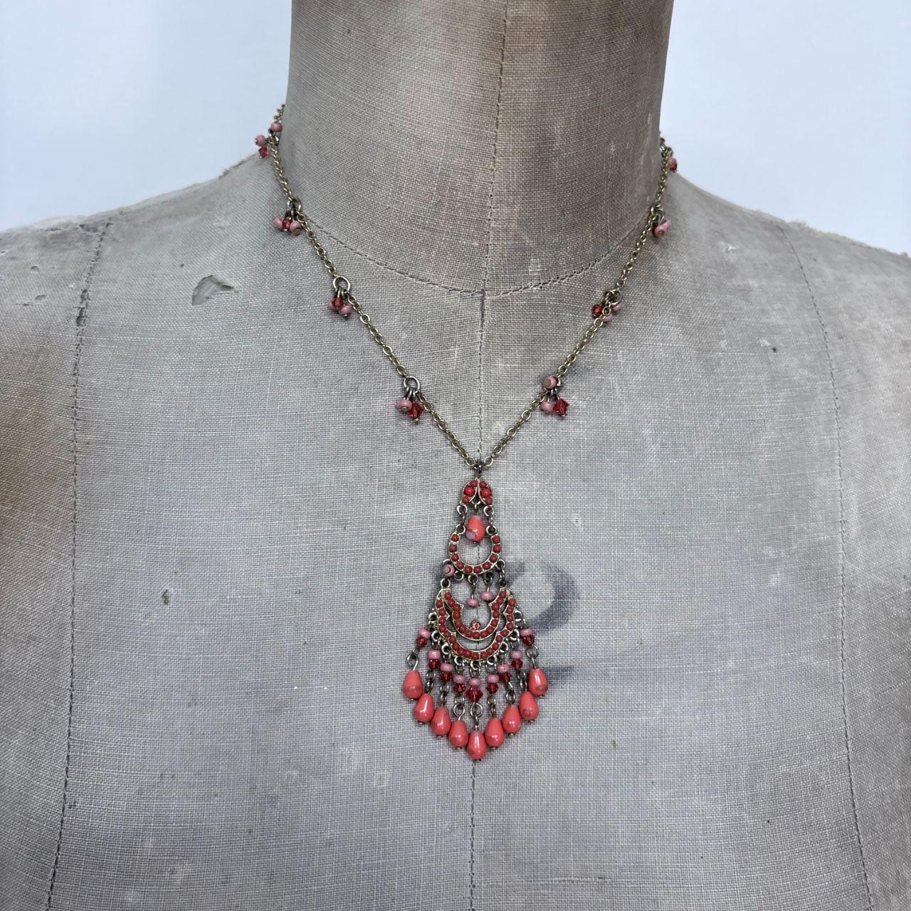 Boho hanging bead necklace