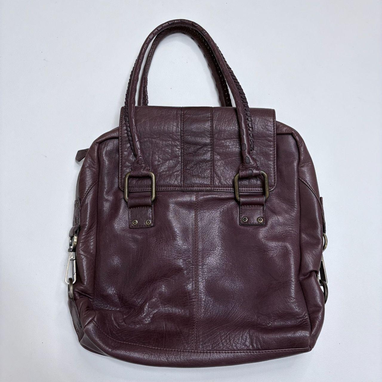 Chunky oversized brown leather bag