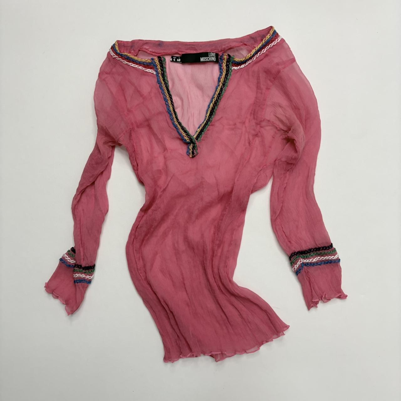 Sheer silk crinkle moschino shirt