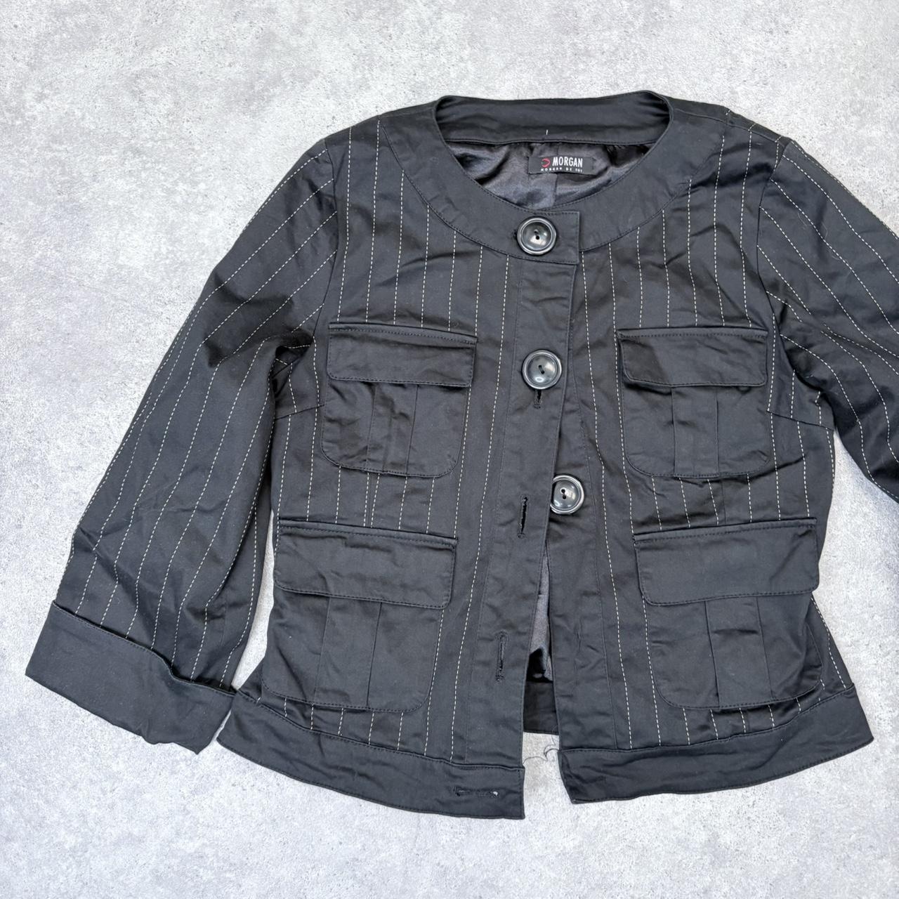 Pinstripe oversized button peacoat