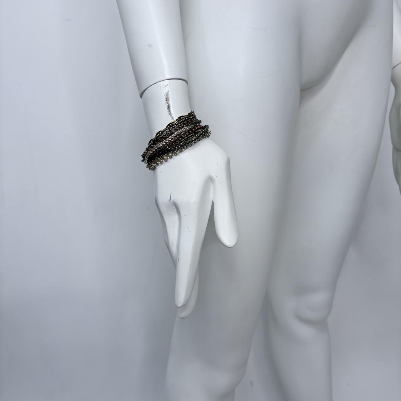 Vintage Layered zip chain bangle stack