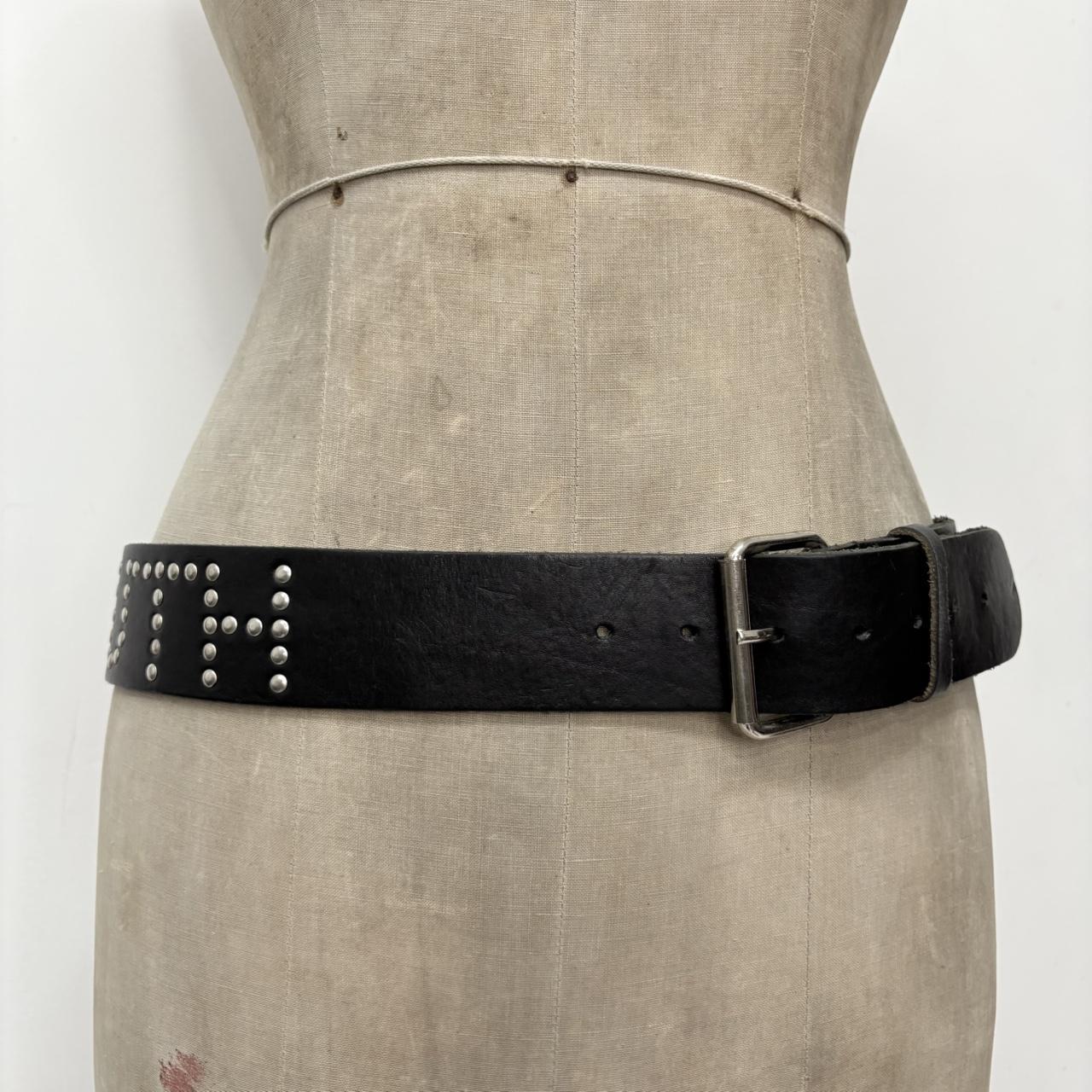 Black leather studded bag