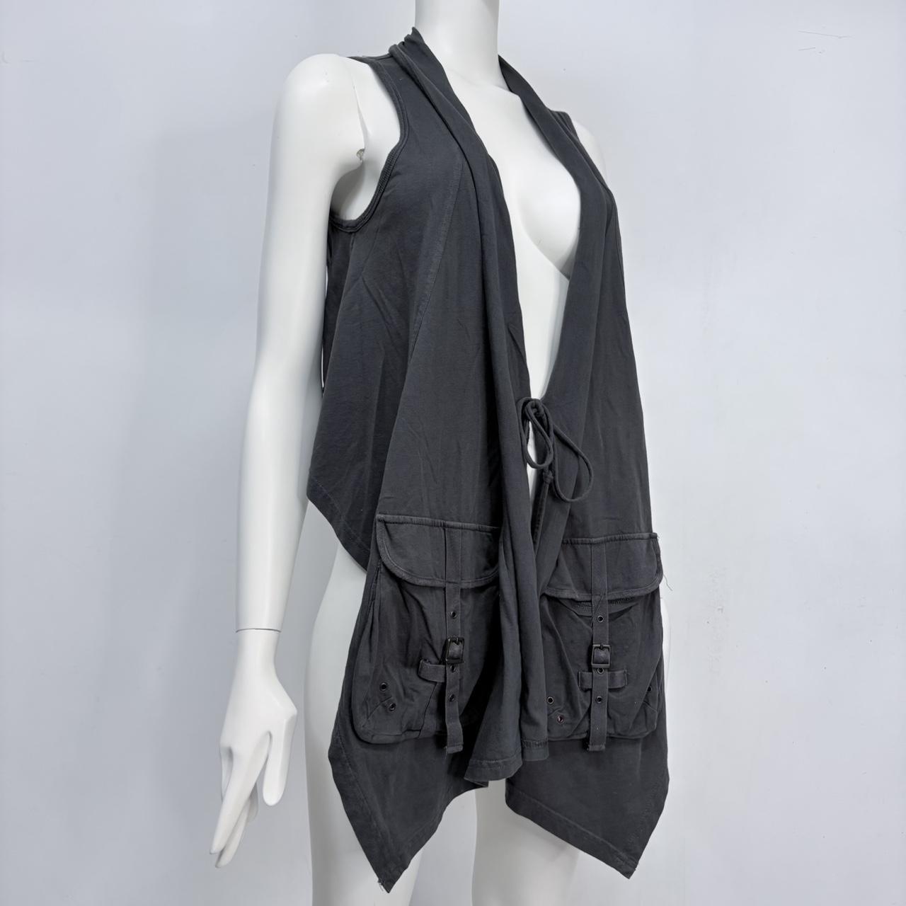 Cargo draped grey long vest