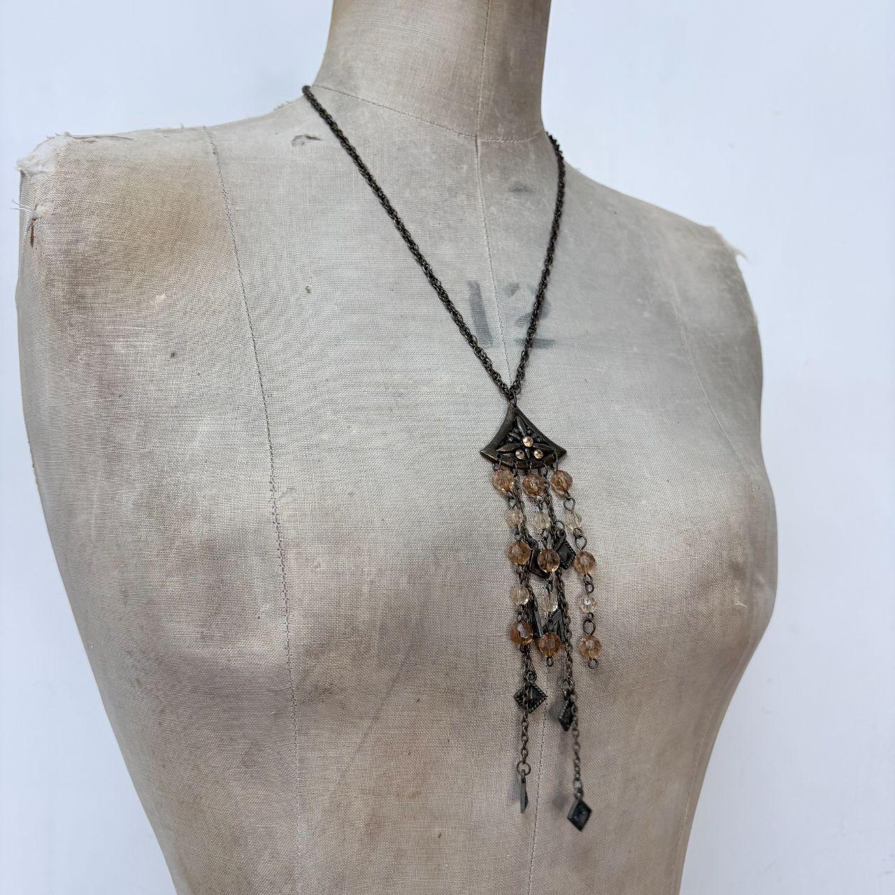 Boho hanging bead necklace