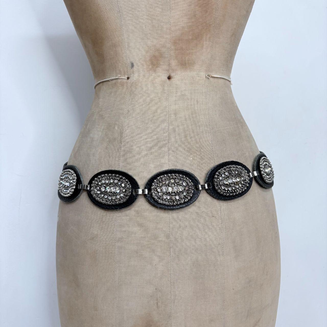 Black leather western belt