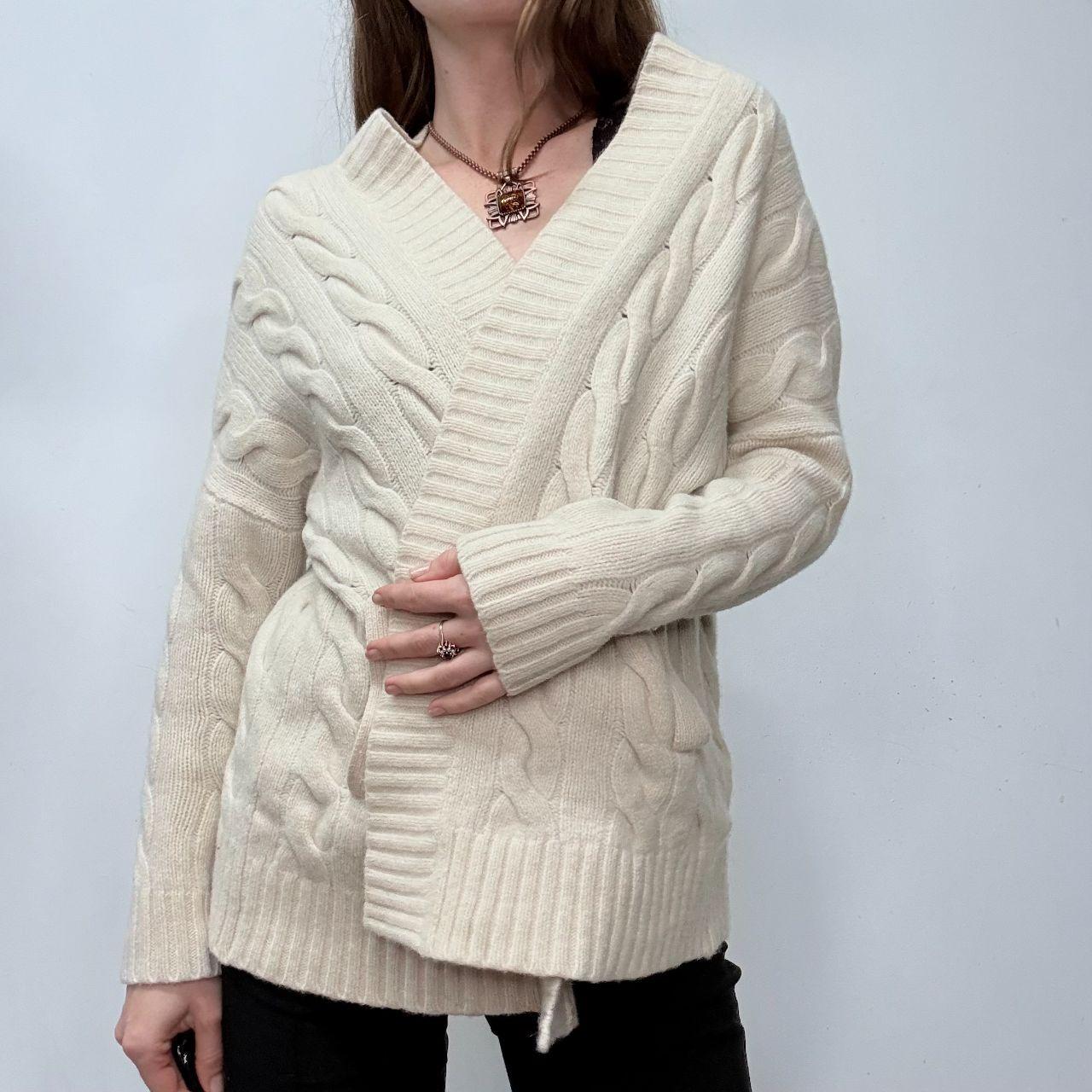 Cream chunky cable knit Ralph Lauren cardigan