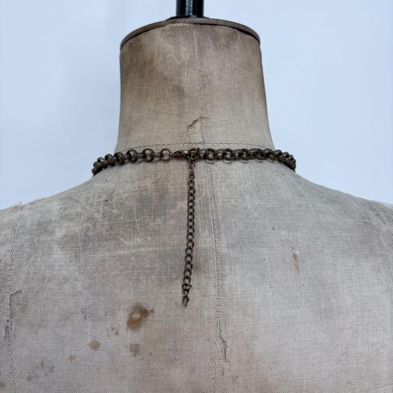Long draped chain crystal necklace