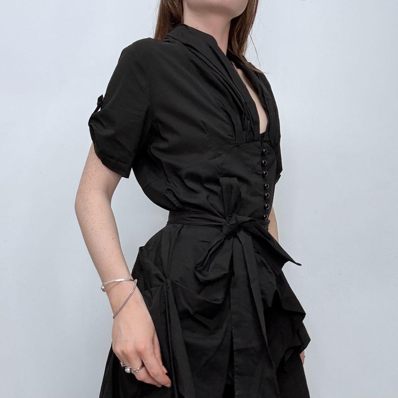 Black gathered gothic flared top