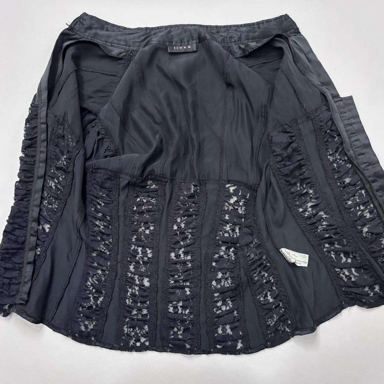 Black silk fitted gothic lace shirt