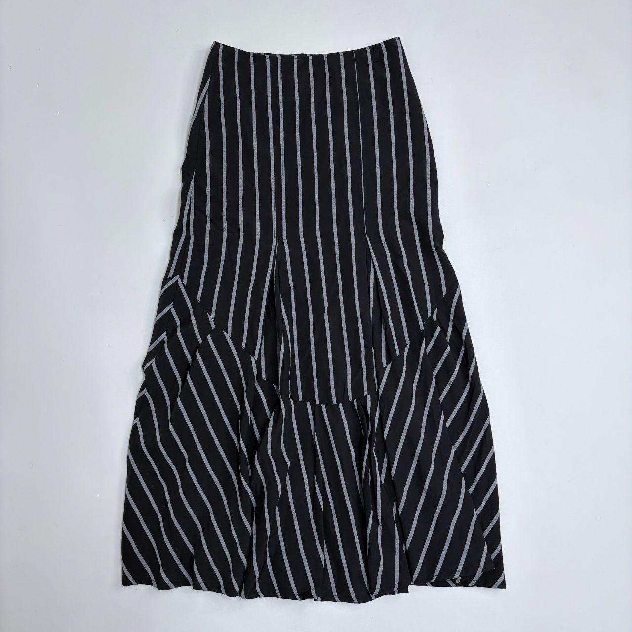 Save the Queen pinstripe flared maxi skirt